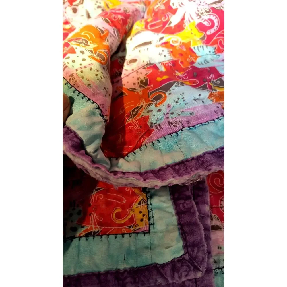 503. Lap Blanket or Baby Blanket Vintage Cat Pattern